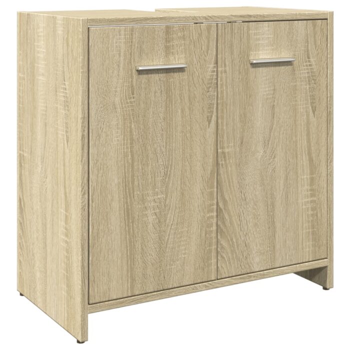 Ensemble de meubles de salle de bain 3 pcs chêne sonoma – Image 4