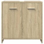 Ensemble de meubles de salle de bain 3 pcs chêne sonoma – Image 5