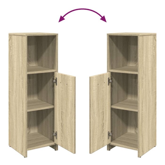 Ensemble de meubles de salle de bain 4 pcs chêne sonoma – Image 9