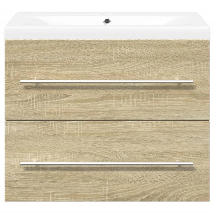 Ensemble de meubles de salle de bain 2 pcs chêne sonoma – Image 2