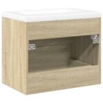 Ensemble de meubles de salle de bain 2 pcs chêne sonoma – Image 4