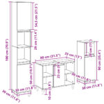 Ensemble de meubles de salle de bain 3 pcs chêne sonoma – Image 9