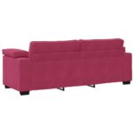 Ensemble de canapés 3 pcs avec coussins Rouge bordeaux Velours – Image 7