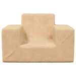 Canapé pour enfants Crème Peluche douce – Image 2