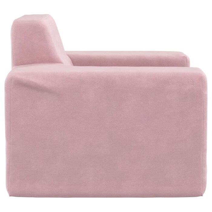 Canapé pour enfants Rose Peluche douce – Image 3