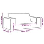 Canapé pour enfants à 2 places Rose Peluche douce – Image 6