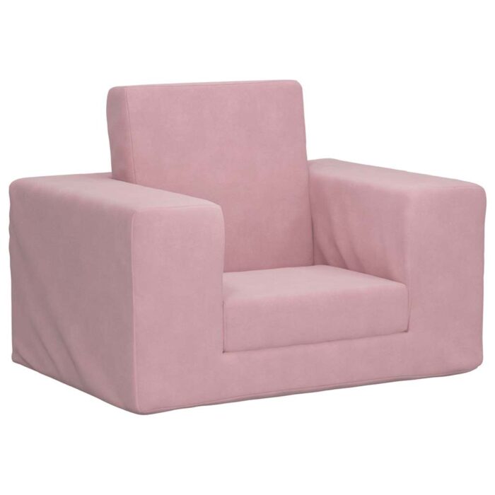 Canapé-lit pour enfants Rose Peluche douce – Image 1