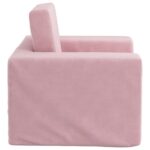 Canapé-lit pour enfants Rose Peluche douce – Image 4