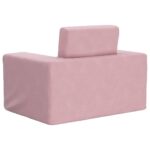 Canapé-lit pour enfants Rose Peluche douce – Image 5