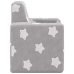 Canapé pour enfants Gris clair avec étoiles Peluche douce – Image 3