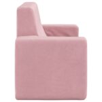 Canapé pour enfants à 2 places Rose Peluche douce – Image 3