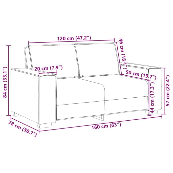 VXL8721158688804_g_en_hd_7.jpg Canapé 2 places Gris foncé 120 cm Tissu – Image 7