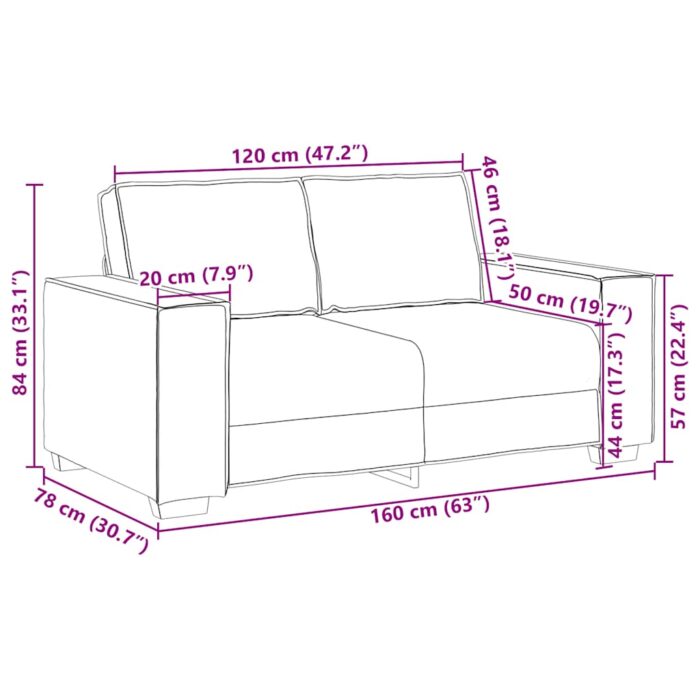 Canapé 2 places Vert foncé 120 cm Tissu – Image 7