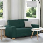 Canapé 2 places Vert foncé 120 cm Tissu