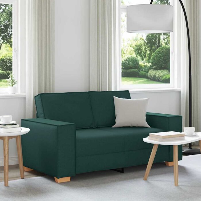 Canapé 2 places Vert foncé 120 cm Tissu – Image 1
