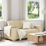 Canapé 2 places Crème 120 cm Tissu