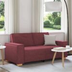 Canapé 2 places Rouge vin 140 cm Tissu