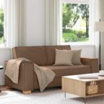Canapé 2 places Marron 140 cm Tissu