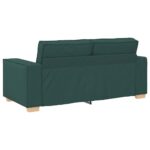 Canapé 2 places Vert foncé 140 cm Tissu – Image 4
