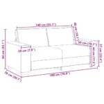 Canapé 2 places Taupe 140 cm Tissu – Image 7