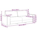 Canapé 3 places Gris clair 180 cm Tissu – Image 7