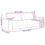 Canapé 3 places Gris foncé 180 cm Tissu – Image 7