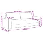 Canapé 3 places Noir 180 cm Tissu – Image 7