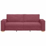 Canapé 3 places Rouge vin 180 cm Tissu – Image 2