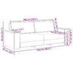 Canapé 3 places Gris nuage 180 cm Tissu – Image 7