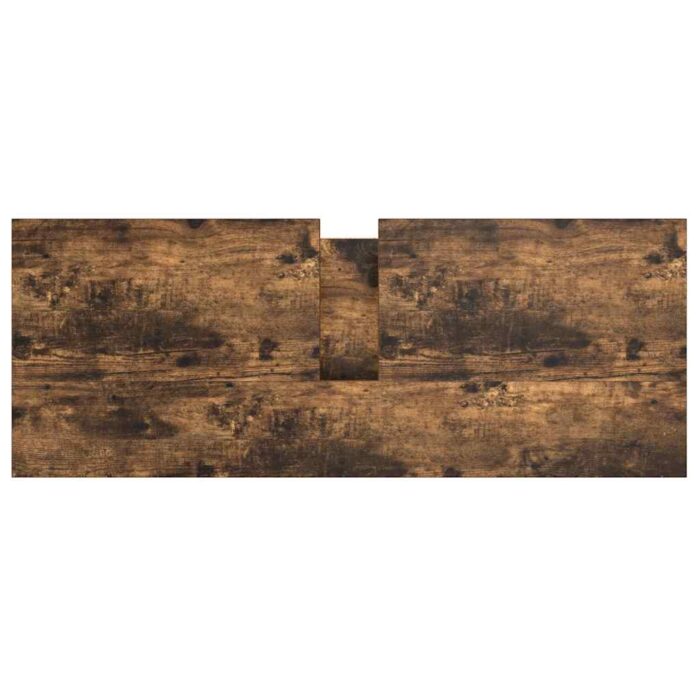 Meuble de salle de bain lavabo tiroirs chêne fumé 90x34,5x60 cm – Image 7