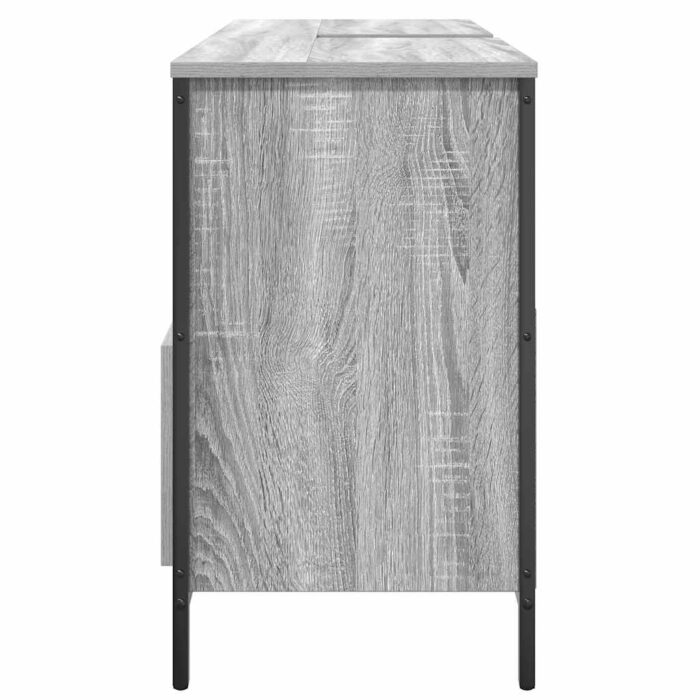 Meuble de salle de bain lavabo tiroirs sonoma gris 90x34,5x60cm – Image 5