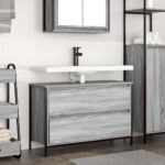 Meuble de salle de bain lavabo tiroirs sonoma gris 90x34,5x60cm