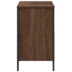 Meuble salle de bain lavabo tiroirs chêne marron 60x34,5x60 cm – Image 5