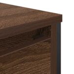 Meuble salle de bain lavabo tiroirs chêne marron 60x34,5x60 cm – Image 9