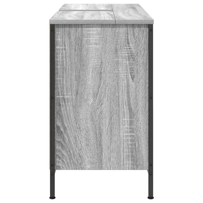 Meuble sous-vasque avec tiroirs sonoma gris 90x34,5x60cm – Image 5