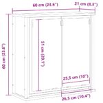 Armoire murale de salle de bain miroir chêne noir 60x21x60 cm – Image 11