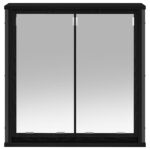 Armoire murale de salle de bain miroir chêne noir 60x21x60 cm – Image 3