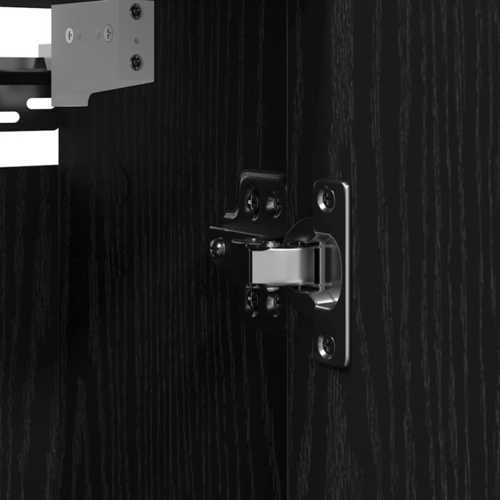 Armoire murale de salle de bain miroir chêne noir 60x21x60 cm – Image 9