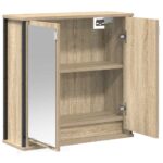 Armoire murale de salle de bain miroir chêne sonoma 60x21x60 cm – Image 2