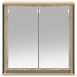 Armoire murale de salle de bain miroir chêne sonoma 60x21x60 cm – Image 3