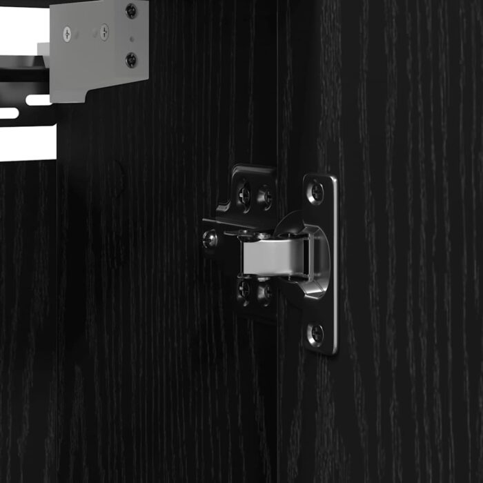 Armoire murale de salle de bain miroir chêne noir 50x21x60 cm – Image 11