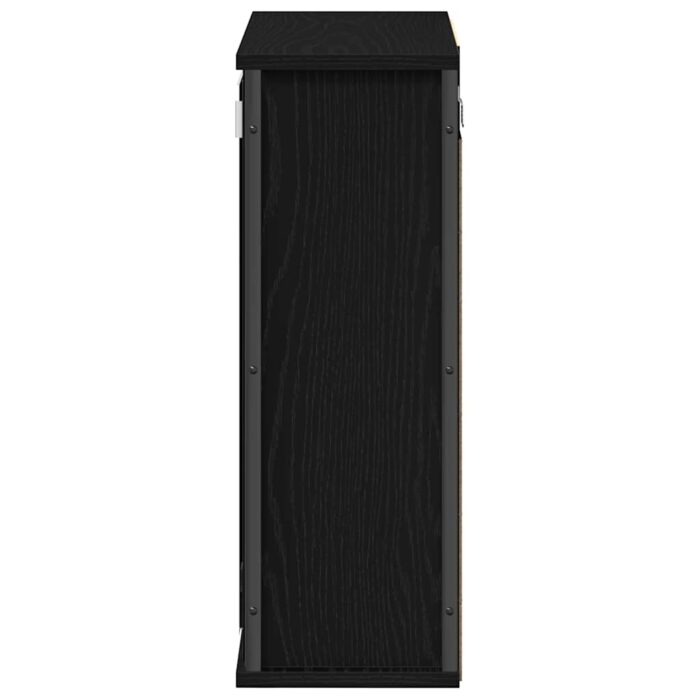 Armoire murale de salle de bain miroir chêne noir 50x21x60 cm – Image 5