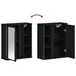 Armoire murale de salle de bain miroir chêne noir 50x21x60 cm – Image 7