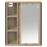 Meuble murale de salle de bain miroir chêne sonoma 50x21x60 cm – Image 4