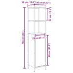 Meuble de salle de bain avec étagères chêne noir 36x35x165 cm – Image 12