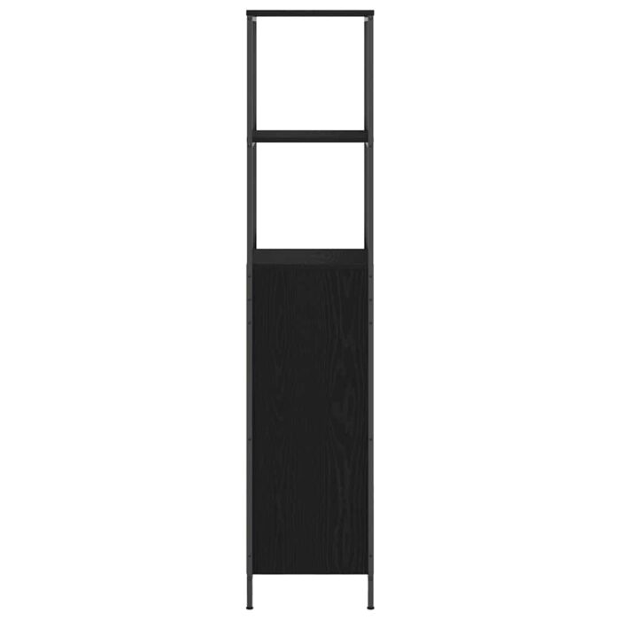 Meuble de salle de bain avec étagères chêne noir 36x35x165 cm – Image 5