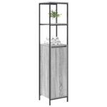 Meuble de salle de bain avec étagères sonoma gris 36x35x165 cm – Image 2