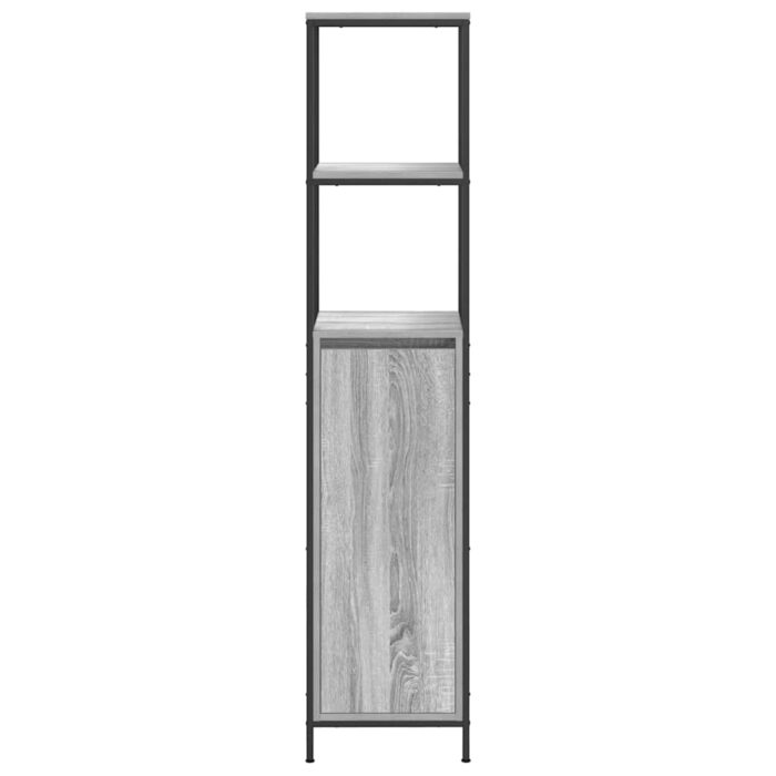Meuble de salle de bain avec étagères sonoma gris 36x35x165 cm – Image 4