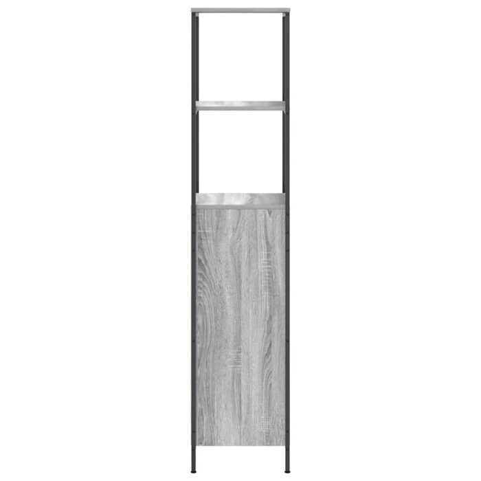 Meuble de salle de bain avec étagères sonoma gris 36x35x165 cm – Image 5