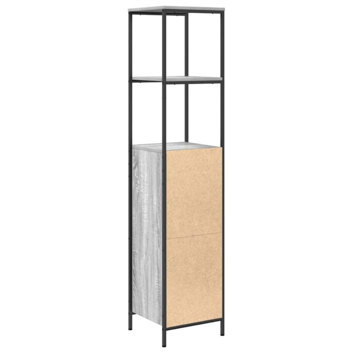 Meuble de salle de bain avec étagères sonoma gris 36x35x165 cm – Image 6